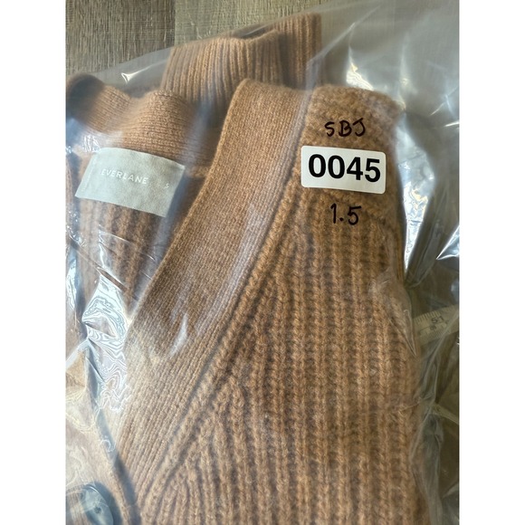 Everlane S Camel Brown Wool Blend Oversized Cardigan Sweater Button Front Cozy - Picture 12 of 12